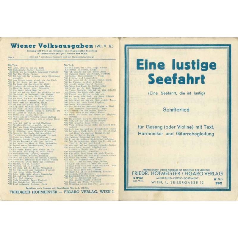 Eine lustige Seefahrt. Schifferlied