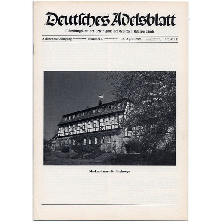 Deutsches Adelsblatt. 18. Jahrgang (1979). Nr 4 (15 IV 1979) [Markershausen / Kr. Eschwege]