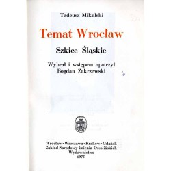 Temat Wrocław. Szkice śląskie