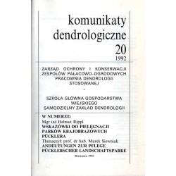 Komunikaty Dendrologiczne. Nr 20 (1992) / Helmunt Rippl: Wskazówki do pielęgnacji parków krajobrazowych Pücklera [Park Mużakowsk