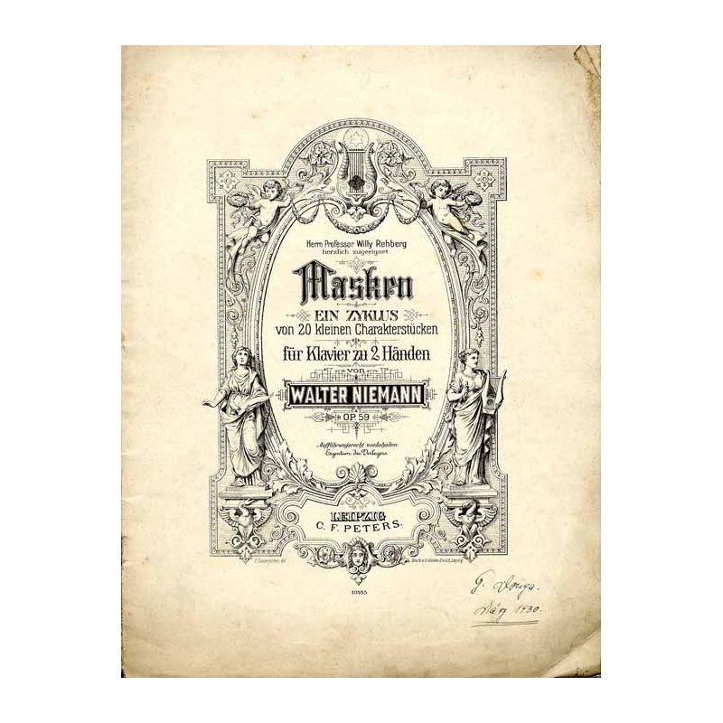 Masken. Opus 59. Ein Zyklus von 20 kleinen Charakterstücken für Klavier zu 2 Händen