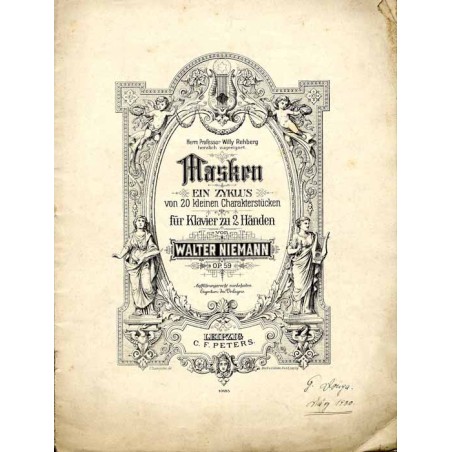 Masken. Opus 59. Ein Zyklus von 20 kleinen Charakterstücken für Klavier zu 2 Händen