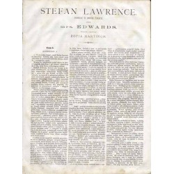 Stefan Lawrence. Powieść w dwóch tomach, przez mrs. Edwards. Dodatki do nru 38-53 seryi III Tygodnika Illustrowanego