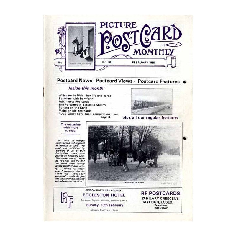 Picture Post Card Monthly. (1985). No. 70 (Febrary 1985). Postcard News - Postcard Views - Postcard Features