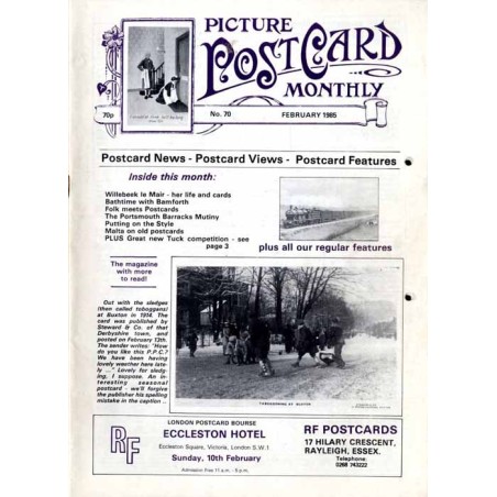 Picture Post Card Monthly. (1985). No. 70 (Febrary 1985). Postcard News - Postcard Views - Postcard Features