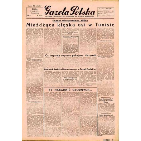 Gazeta Polska. Dziennik informacyjny Polaków na Bliskim Wschodzie. R.3 (1943). Nr 111 (550) (12 maja 1943)