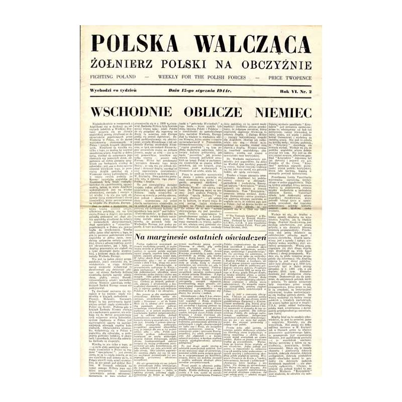 Polska Walcząca - Żołnierz Polski na Obczyźnie. Fighting Poland. Weekly for the Polish Forces. R.6 (1944). Nr 2 (15 stycznia 194