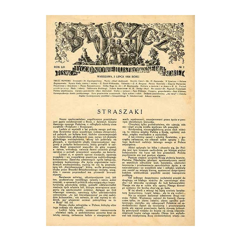 Bluszcz. Pismo tygodniowe ilustrowane dla kobiet. R.59 (1926). Nr 27-52 (Lipiec - Grudzień 1926)