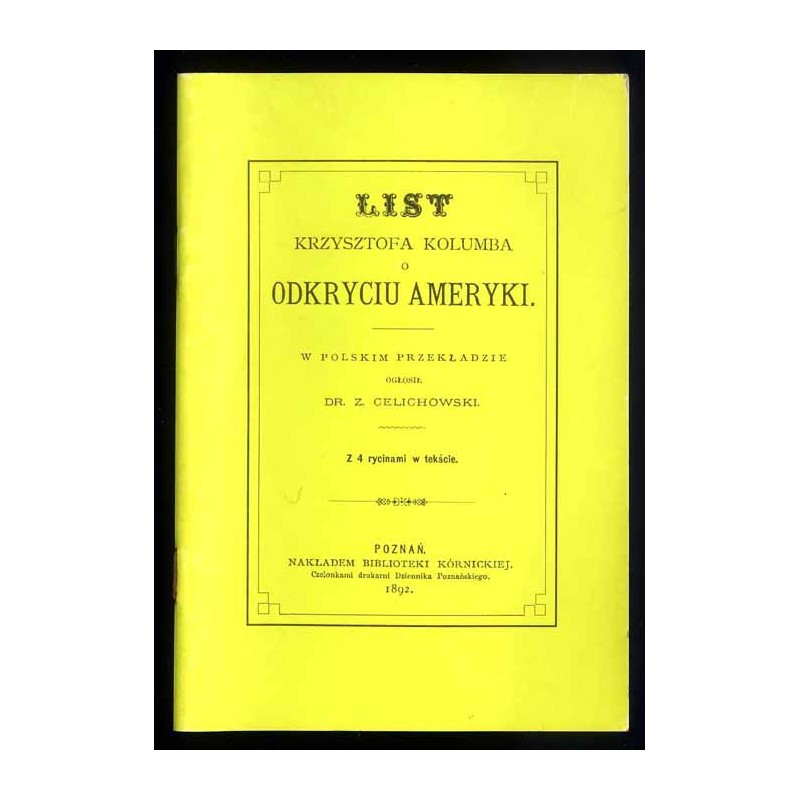 List Krzysztofa Kolumba o odkryciu Ameryki