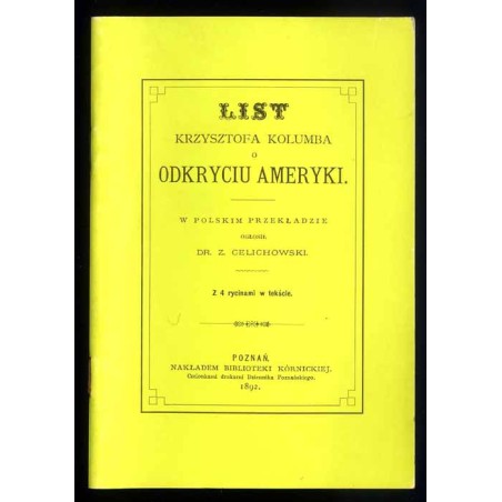 List Krzysztofa Kolumba o odkryciu Ameryki