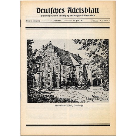 Deutsches Adelsblatt. 10. Jahrgang (1971). Nr 7 (15 VII 1971) [Herrenhaus Wiesa, Oberlausitz] [Wieża]