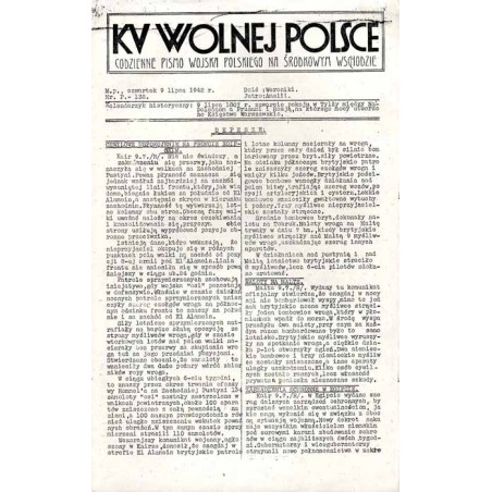 Ku Wolnej Polsce. Tygodnik Wojska Polskiego na Środkowym Wschodzie. Codzienne pismo Wojska Polskiego na Środkowym Wschodzie. 194
