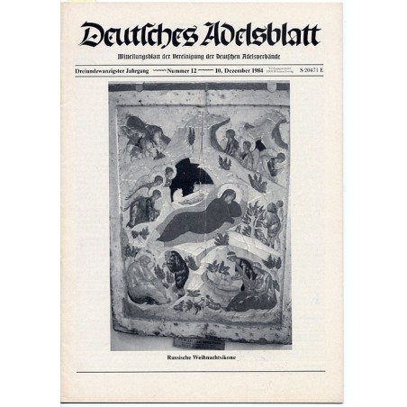 Deutsches Adelsblatt. 23. Jahrgang (1984). Nr 12 (10 XII 1984) [Russische Weihnachtsikone]