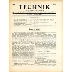 Technik. Czasopismo poświęcone sprawom górnictwa, hutnictwa, przemysłu i budownictwa. R.3 (1 IX 1930) nr 17