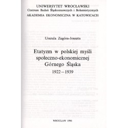 Etatyzm w polskiej myśli społeczno-ekonomicznej Górnego Śląska 1922-1939