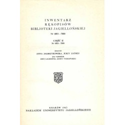 Inwentarz rękopisów Biblioteki Jagiellońskiej. Nr 6001-7000. Cz.1: 6501-7000