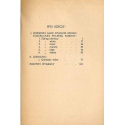 Rozmowa albo Dyjalog około egzekucyjej Polskiej Korony [...] . I.Quincunx w wyborze