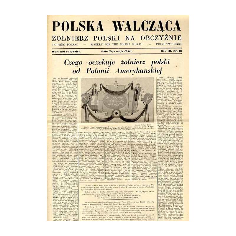 Polska Walcząca - Żołnierz polski na obczyźnie. Fighting Poland. Weekly for the Polish Forces. R.3 (1941). Nr 18 (3 maja 1941) /