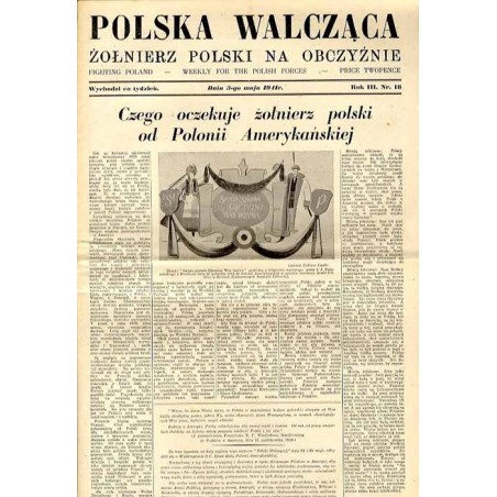 Polska Walcząca - Żołnierz polski na obczyźnie. Fighting Poland. Weekly for the Polish Forces. R.3 (1941). Nr 18 (3 maja 1941) /