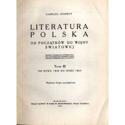 Literatura polska od początków do wojny światowej. 4tomy