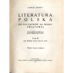 Literatura polska od początków do wojny światowej. 4tomy
