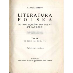 Literatura polska od początków do wojny światowej. 4tomy