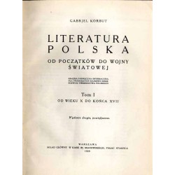 Literatura polska od początków do wojny światowej. 4tomy