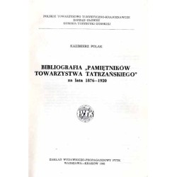 Bibliografia "Pamiętników Towarzystwa Tatrzańskiego" za lata 1876-1920