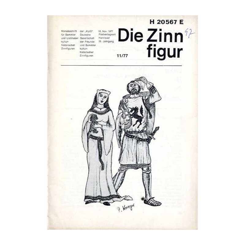 Die Zinnfigur. Monatsschrift für Sammler und Liebhaber kulturhistorischer Zinnfiguren. 26. Jahrgang (1977). Nr 11 (15. November