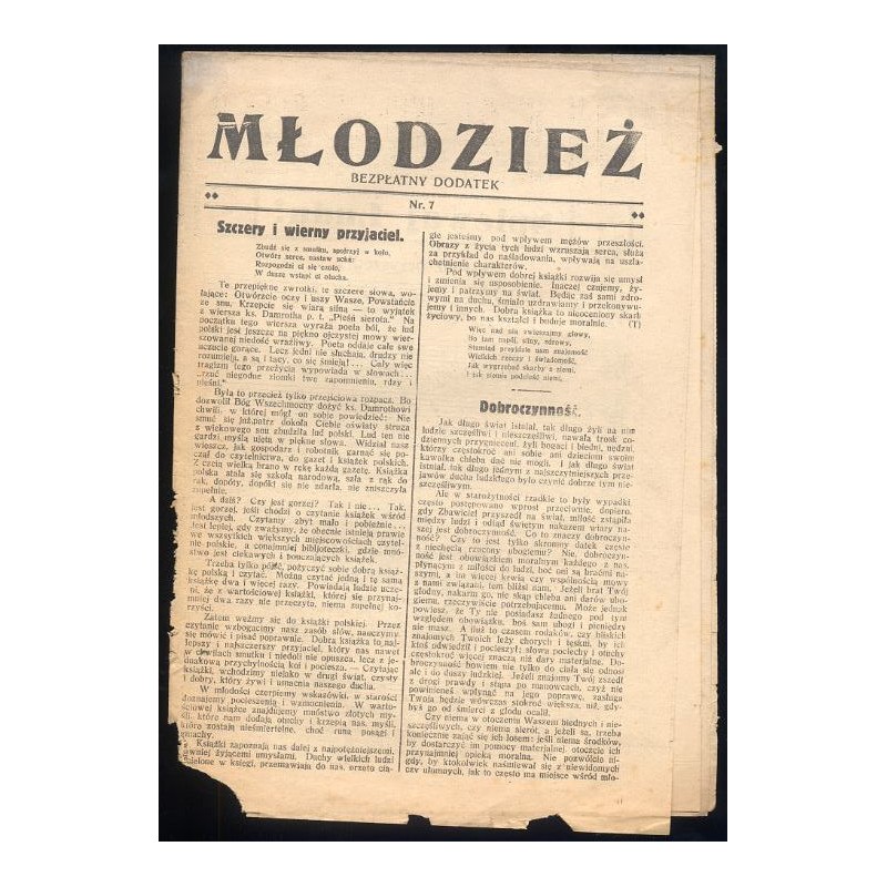 Młodzież. Bezpłatny dodatek. Nr. 7 [1927-1931]