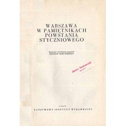 Warszawa w pamiętnikach powstania styczniowego