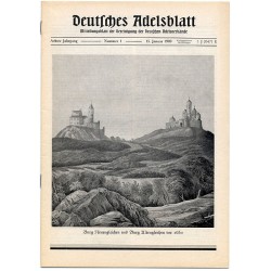 Deutsches Adelsblatt. 8. Jahrgang (1969). Nr 1 (15 I 1969) [Burg Neuengleichen und Burg Altengleichen vor 1650 / bei Göttingen]
