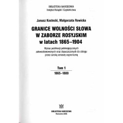 Granice wolności słowa w zaborze rosyjskim w latach 1865-1904. Wykaz publikacji polskojęzycznych zakwestionowanych oraz dopuszcz