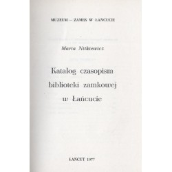 Katalog czasopism biblioteki zamkowej w Łańcucie