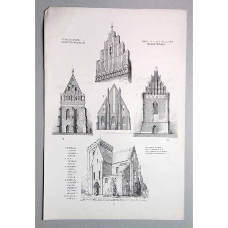 Bilderwerk schlesischer Kunstdenkmäler. Mappe I: Mittelalter. Tafel 17: Backsteinbau. 1: Breslau [Wrocław]. Corpus-Christi-Kirch