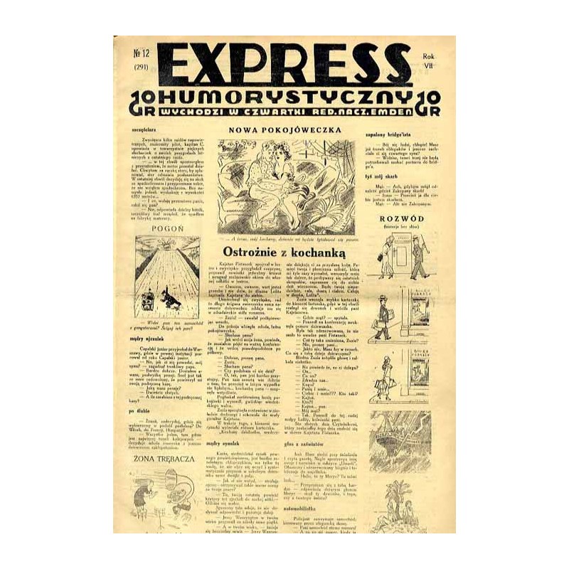 Express Humorystyczny. R.7 (1936). Nr 12 (291) / Marian Dąbrowski (Emden): Szukam kochanki. Powieść obyczajowo-satyryczna