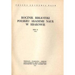 Rocznik Biblioteki Polskiej Akademii Nauk w Krakowie. R.9 (1963)