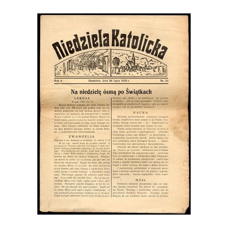 Niedziela Katolicka. R.4 (26 VII 1936) nr 30