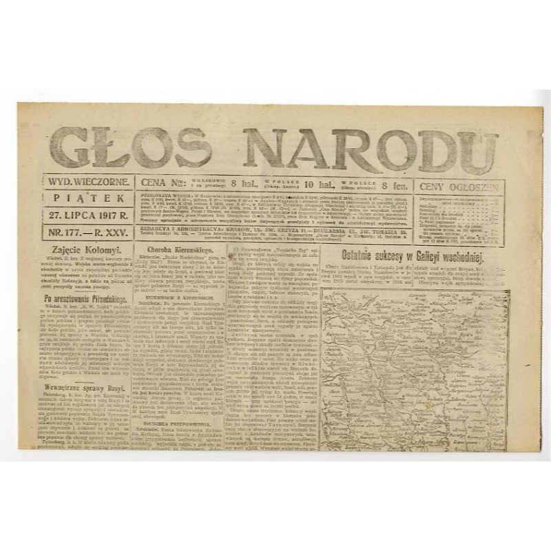 Głos Narodu. R.25 (1917). Nr 177 (27 lipca 1917). Wydanie wieczorne
