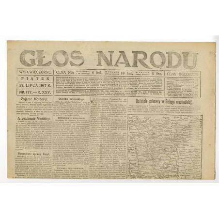 Głos Narodu. R.25 (1917). Nr 177 (27 lipca 1917). Wydanie wieczorne