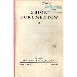 Zbiór dokumentów Dodatek do "Polityki Narodów". Nr 1-2, 7, 8 (1934), 5 (1935)