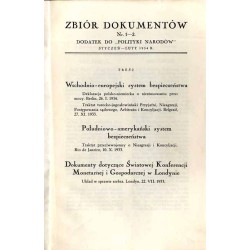 Zbiór dokumentów Dodatek do "Polityki Narodów". Nr 1-2, 7, 8 (1934), 5 (1935)