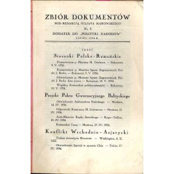 Zbiór dokumentów Dodatek do "Polityki Narodów". Nr 1-2, 7, 8 (1934), 5 (1935)