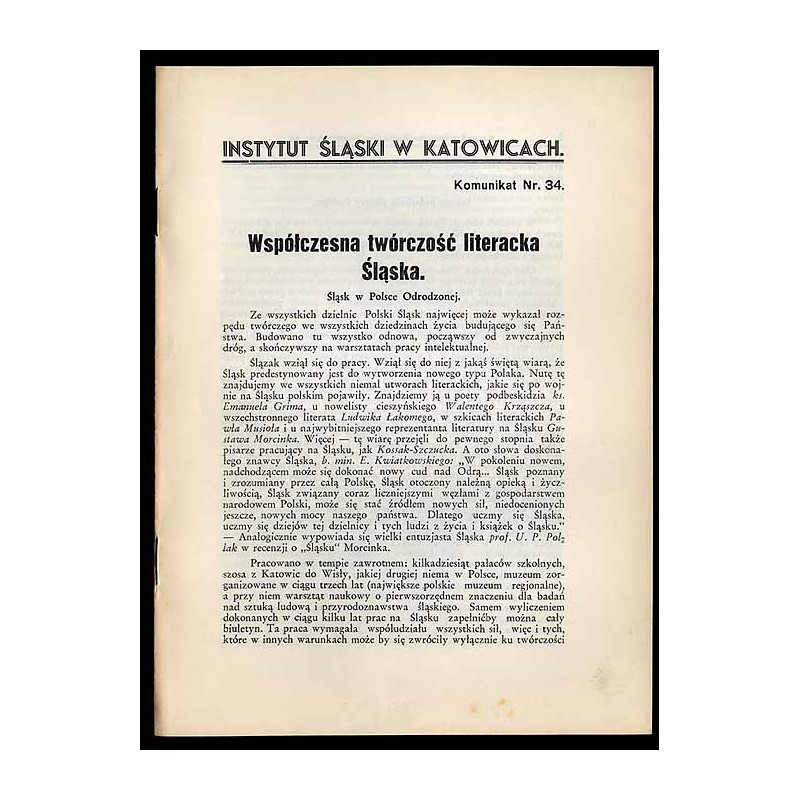 Współczesna twórczość literacka Śląska