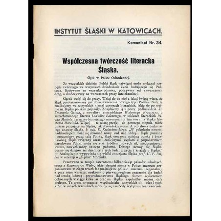 Współczesna twórczość literacka Śląska