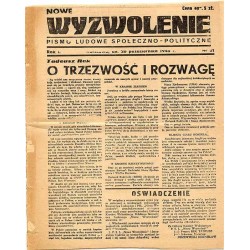 Nowe Wyzwolenie. Pismo ludowe społeczno-polityczne. R.1 (1946). Nr 21 (26 października 1946)