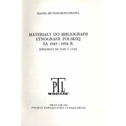 Lud. Rocznik Polskiego Towarzystwa Ludoznawczego. T.43 (1956) [z Suplementem]
