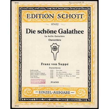 Die schöne Galathee. La belle Galathée. Ouvertüre