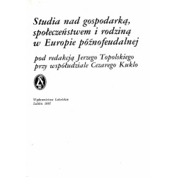 Studia nad gospodarką, społeczeństwem i rodziną w Europie późnofeudalnej