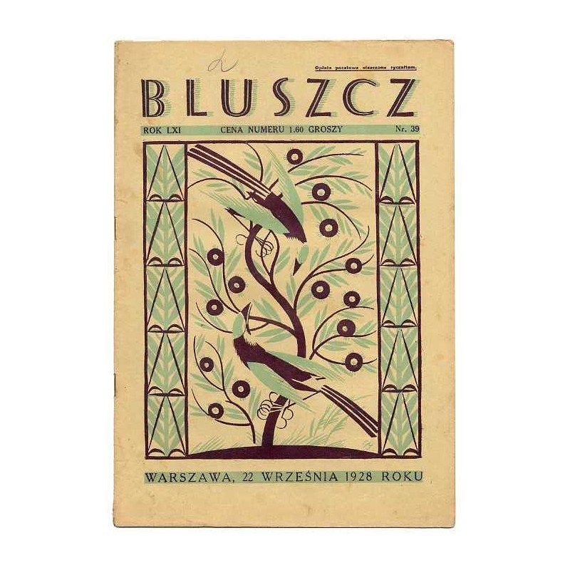 Bluszcz. Społeczno-literacki ilustrowany tygodnik kobiecy. R.61 (1928). Nr 39 (22 września 1928)